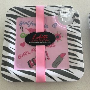 12 Girlfriends Lolita Melamine Appetizer Plates  “Live My Party Plates”